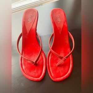faith Red sandal kitten heels